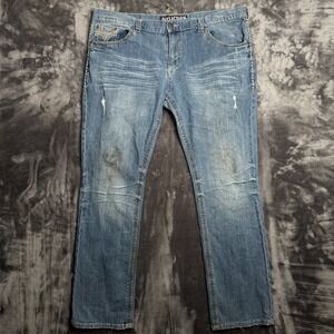 Affliction Mens Blue Denim Jeans Ace Fit Size 42x33 Bootcut 5-Pocket
